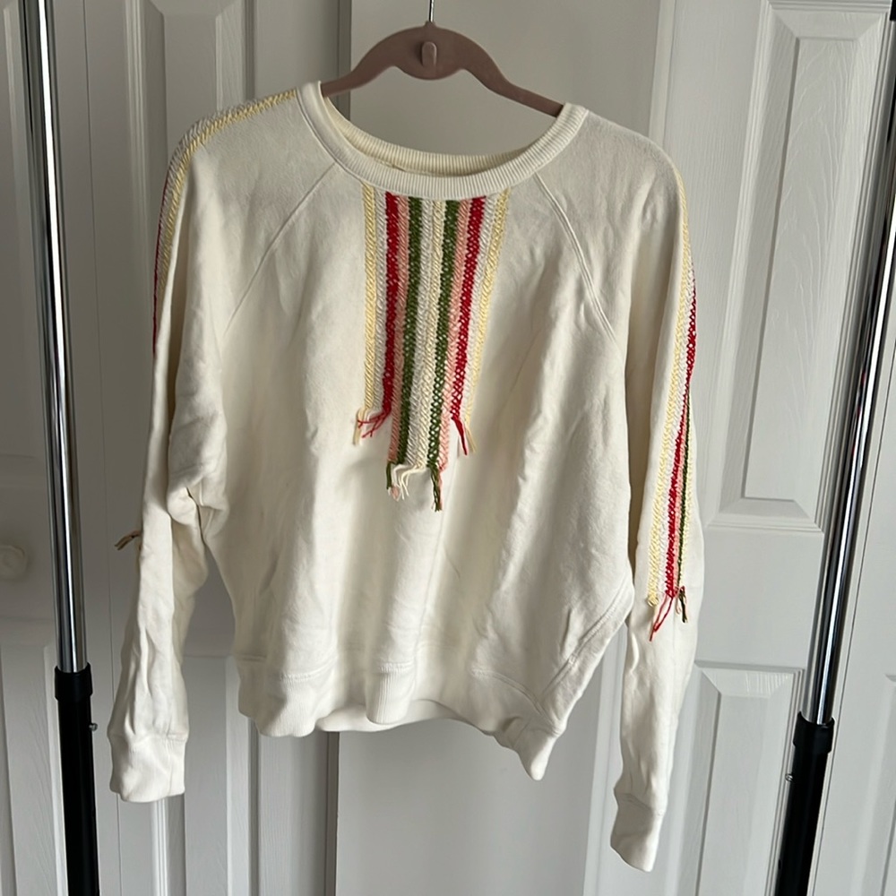 The Great cotton terry sweatshirt with embroidered detail